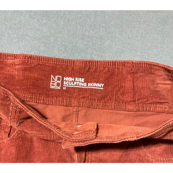 No Boundaries Pant Womens 17 High Rise Sculpting Corduroy Rust Color - Picture 3 of 7